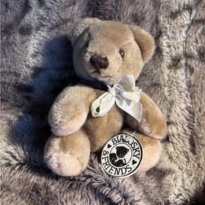 Vintage Gund Tan Plush Teddy Bear with Cream Bow